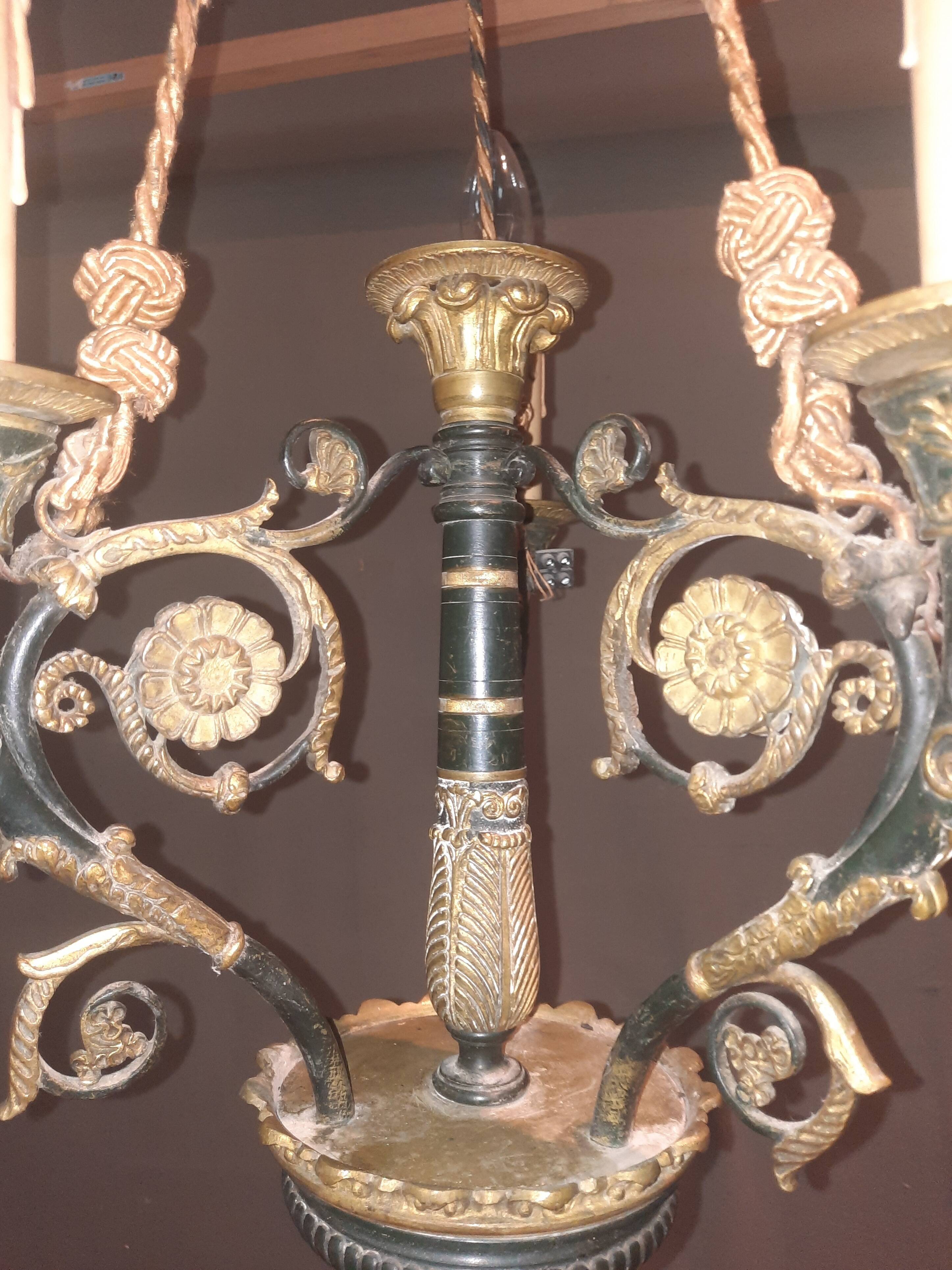 Restoration bronze chandelier