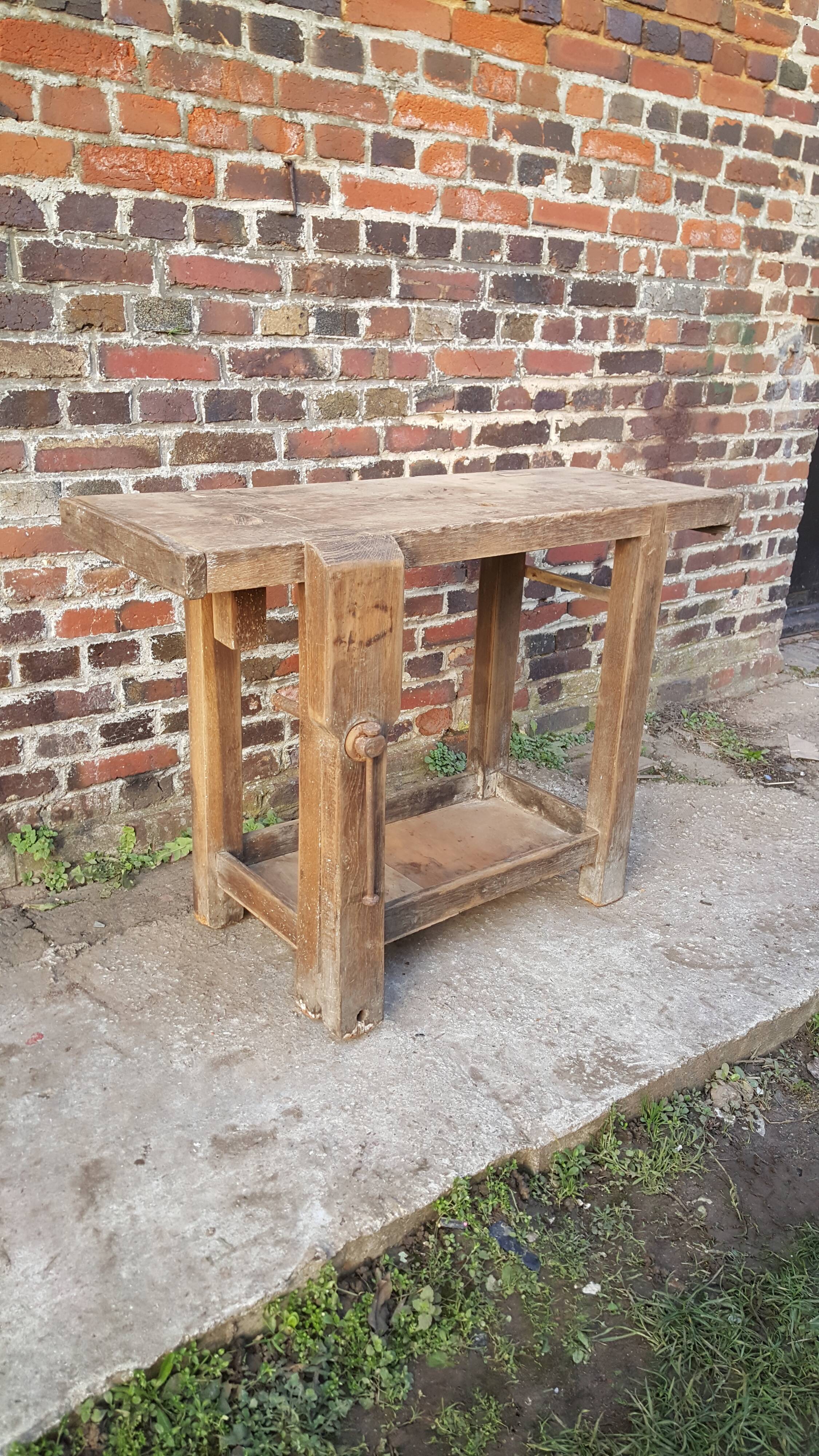 Small built old wooden 1950 IDEAL entrance console
