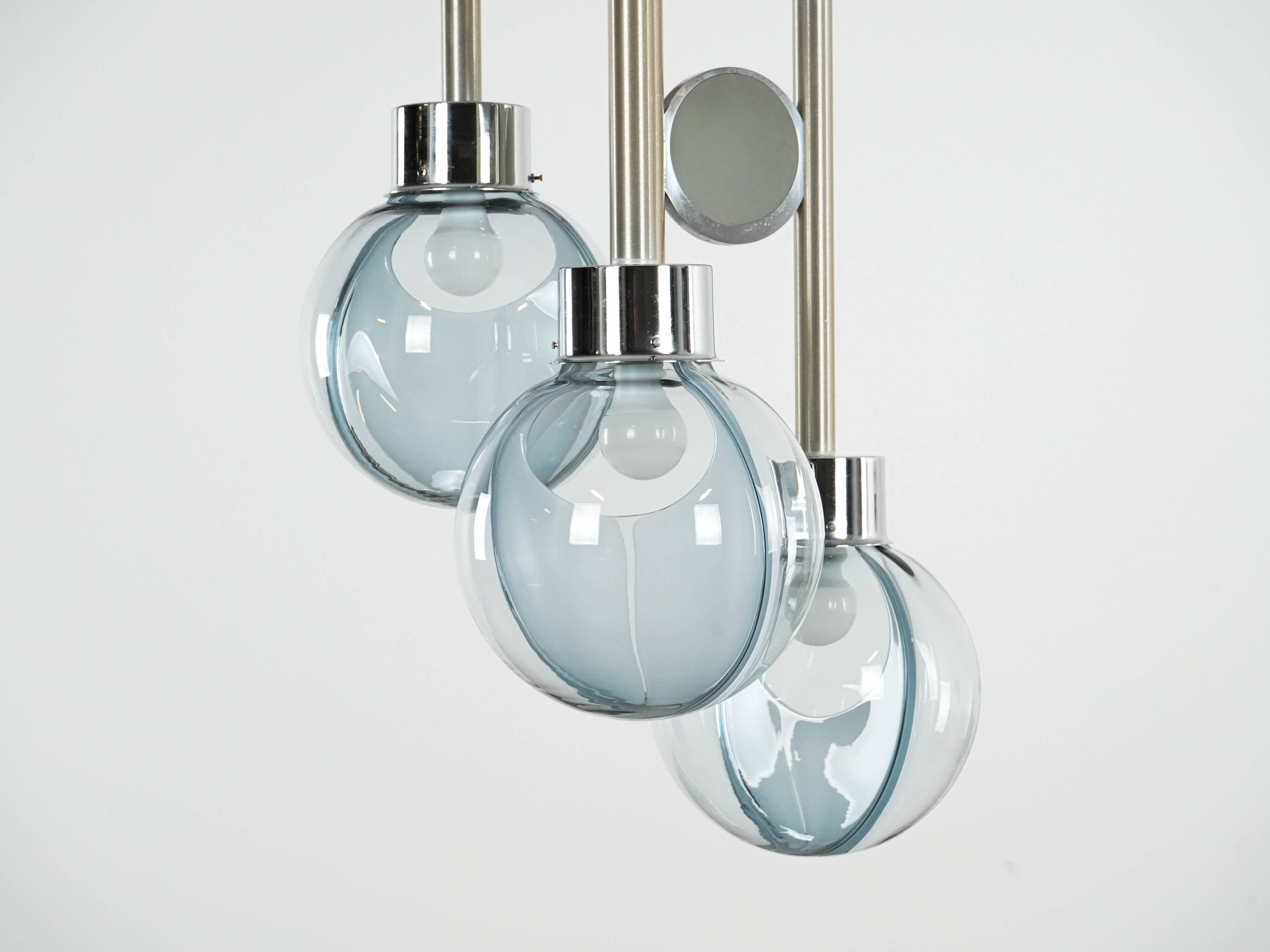 Lustre de style futuriste, verre de Murano, années 1970, fabriqué en Italie