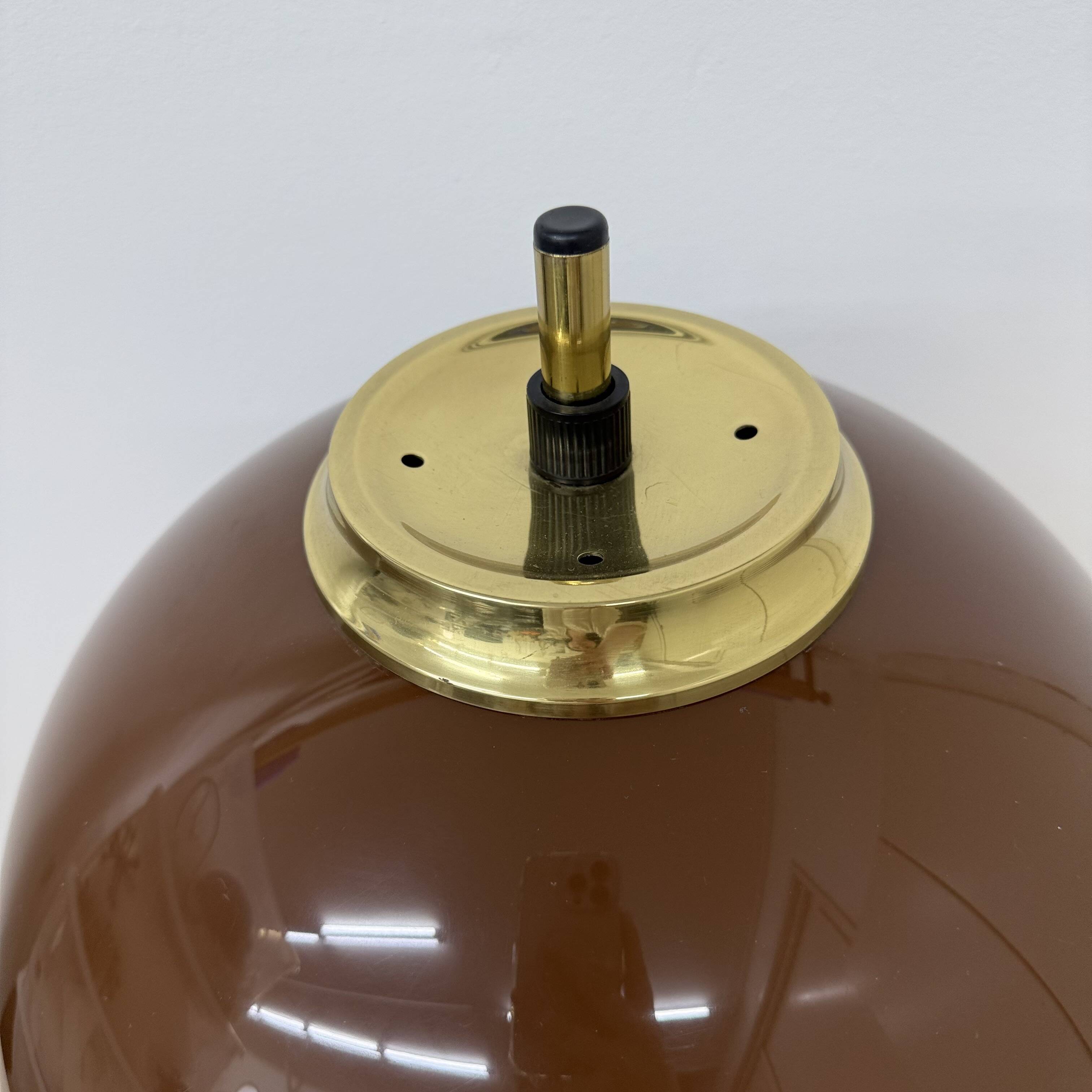 Vintage Mushroom table lamp with gold metal base , 1970s