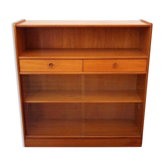 Library showcase vintage teak mark Nathan