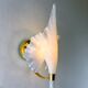 "Calla Lily" leaf-shaped wall sconce, Murano glass & gilt brass, Italy, circa 1970s