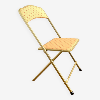 Upcycled vintage folding chair - yellow flower