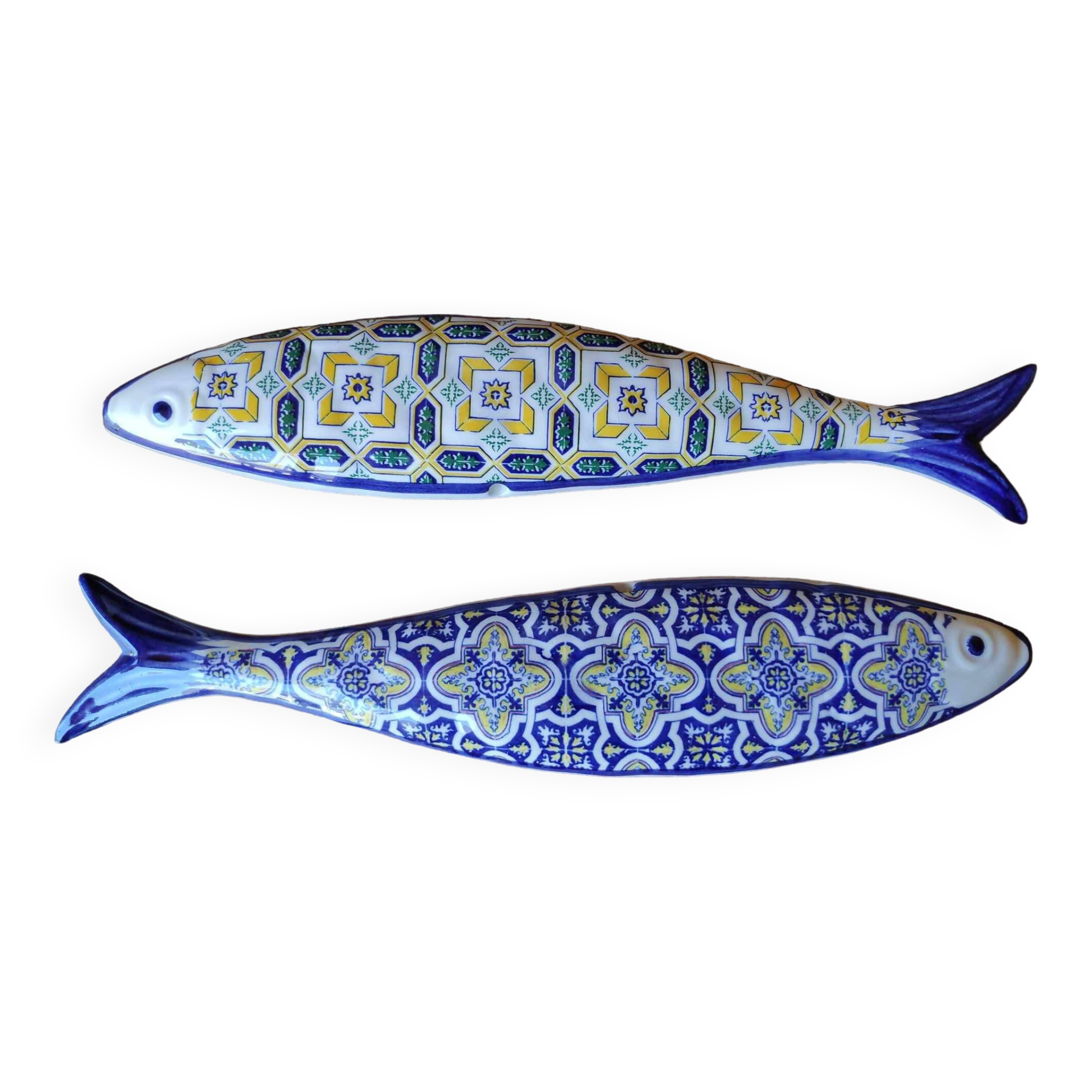 2 ceramic sardines