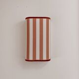 Pair of striped fabric wall lights