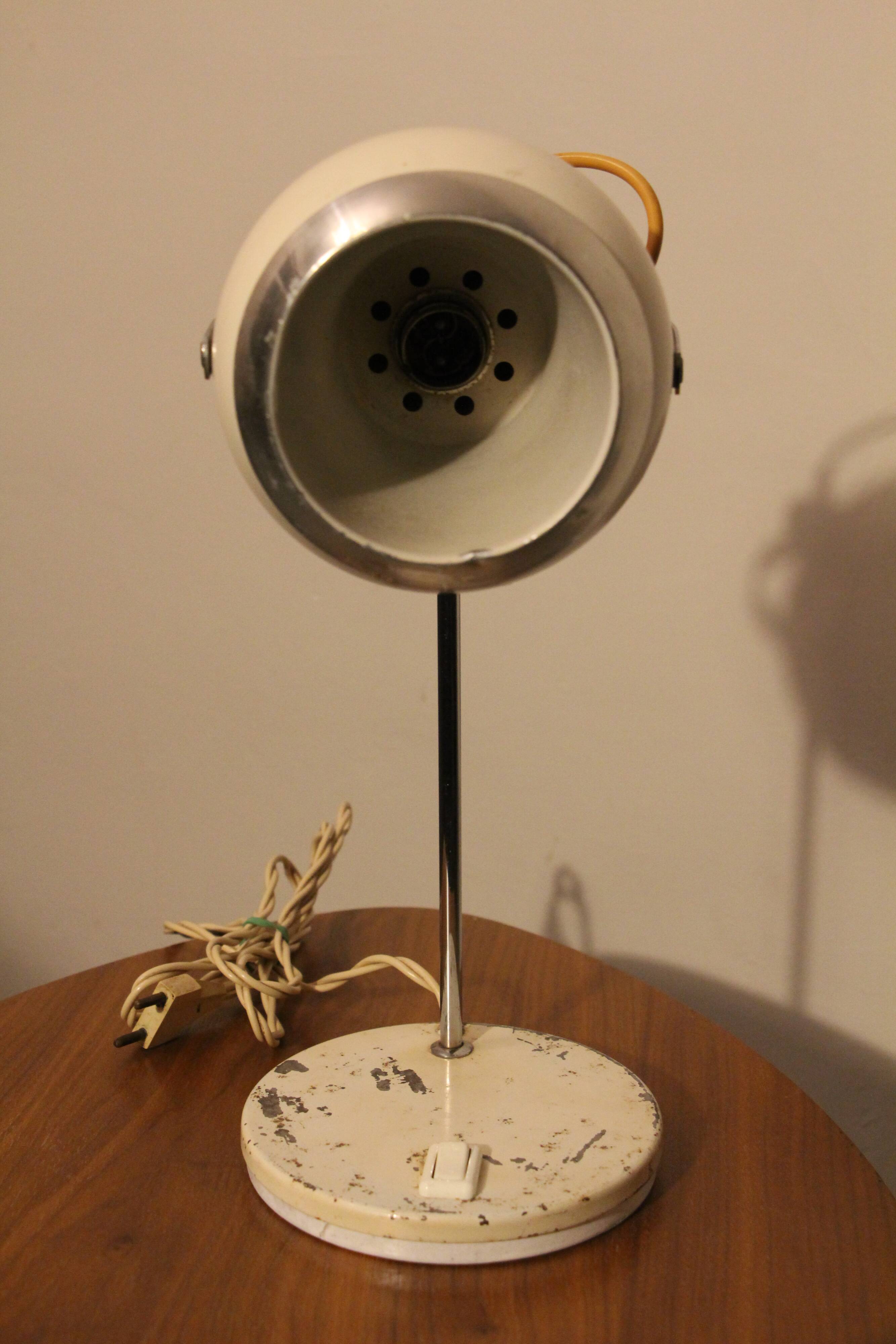White eyeball desk lamp 60's