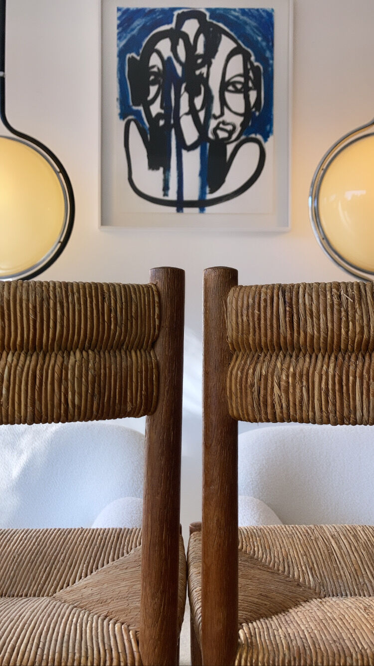 Pair chair child straw design 1950/1960