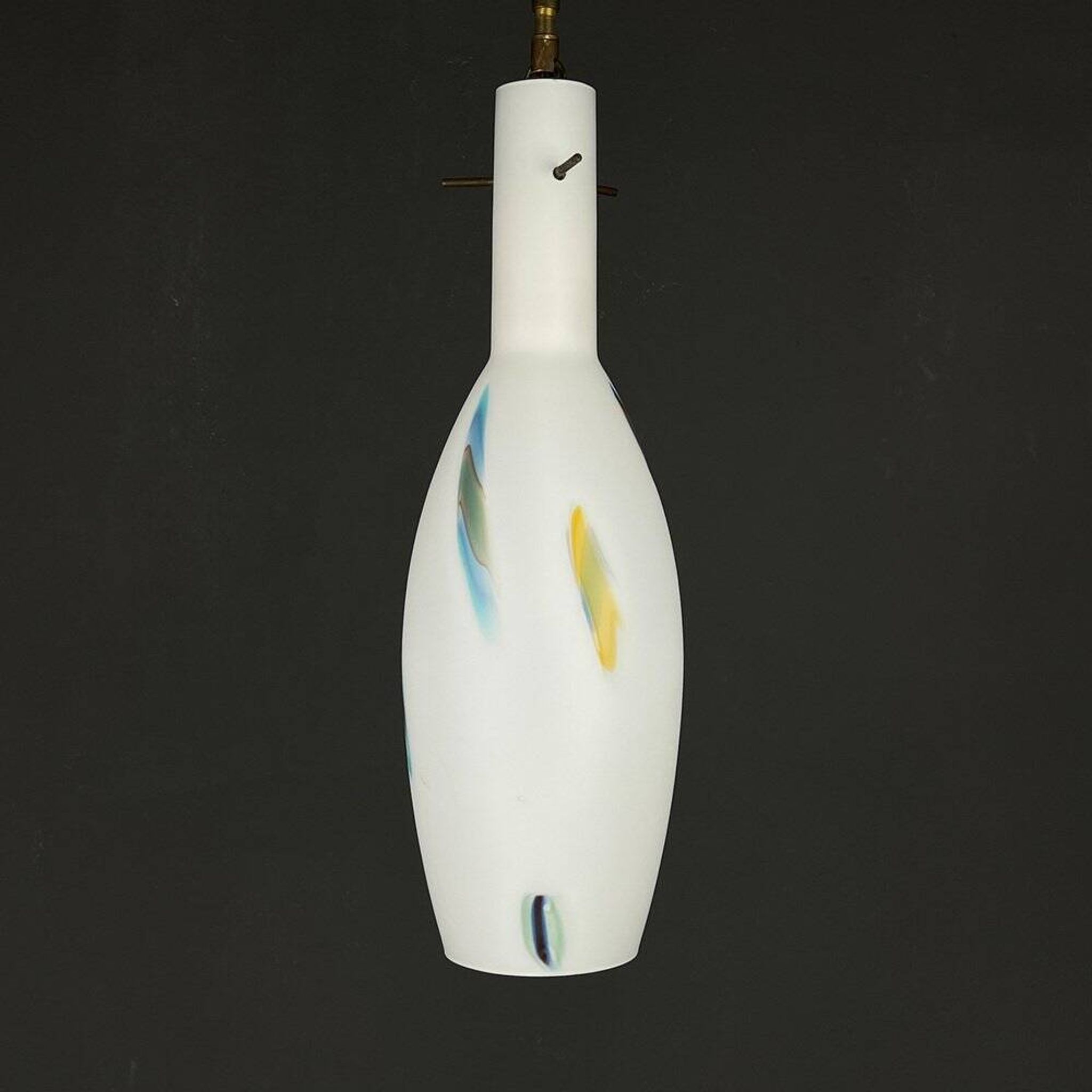 Mid-century multicoloured opaline Murano glass pendant lamp by Stilnovo, Italy, 1950s.