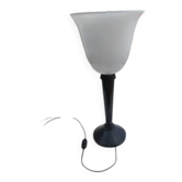 Lampe Jumo bakélite et opaline blanche