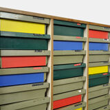 Dutch schoolcabinet with coloured drawers, 1970s