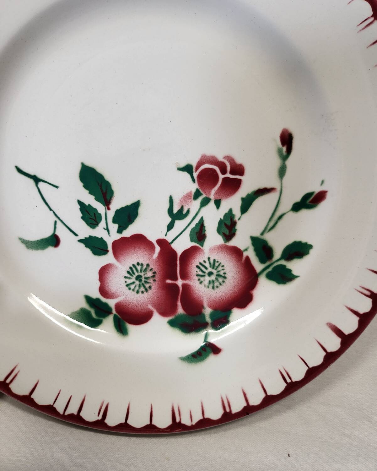 4 assiettes à dessert Sarreguemines épernay faïence vintage