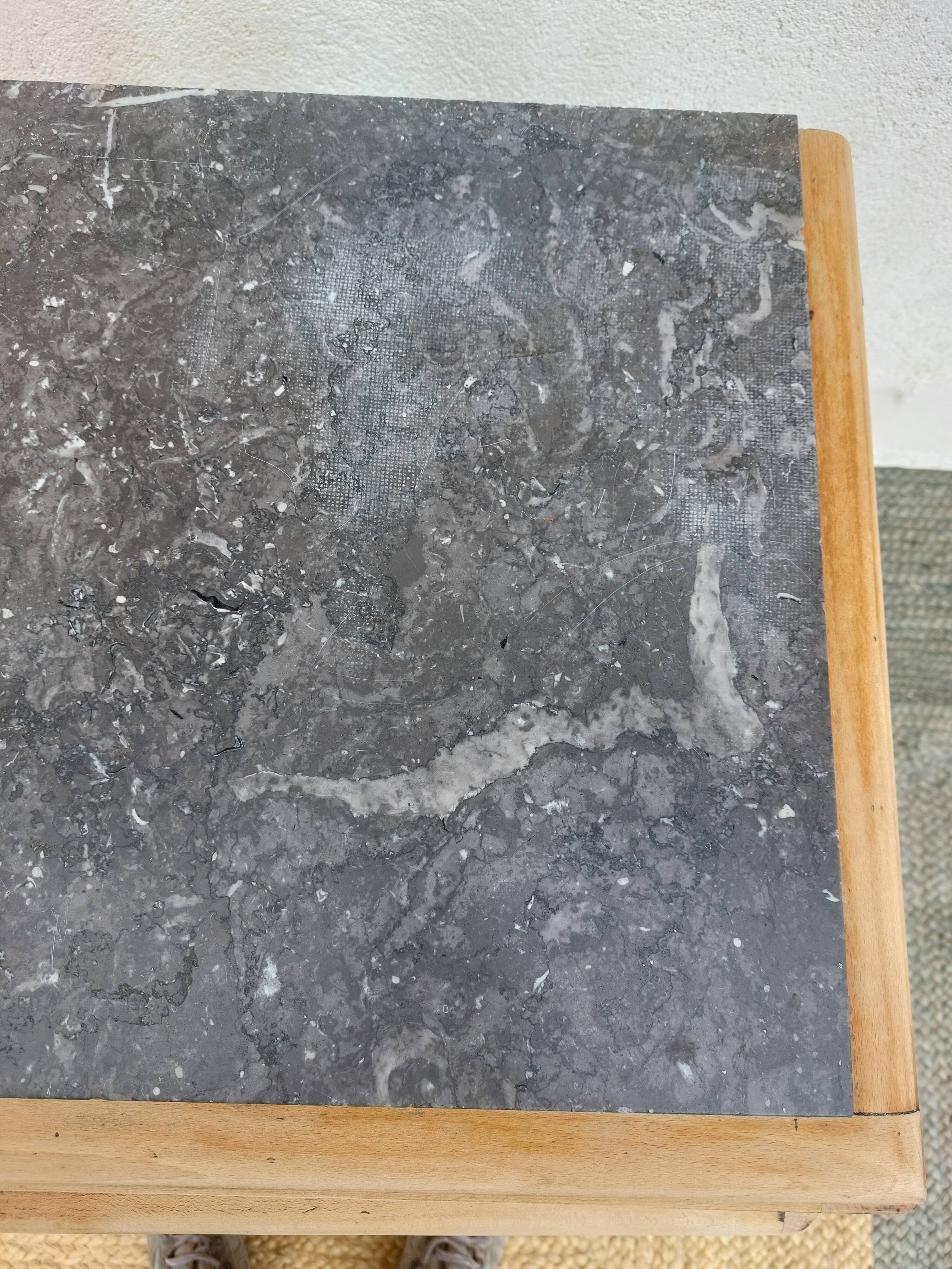 Mado buffet in wood, marble and copper, restored