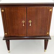 Pair of Black Walnut Nightstands with Marble Top ascr. to Paolo Buffa, Ita