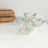 6 coupelles Luminarc vintage verre givré en relief