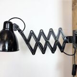 Applique murale industrielle noire à ciseaux, années 1950