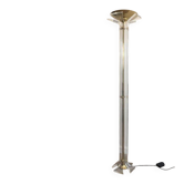 Rare lampadaire de parquet en laiton doré et plexiglass