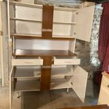 Vintage formica buffet white brown