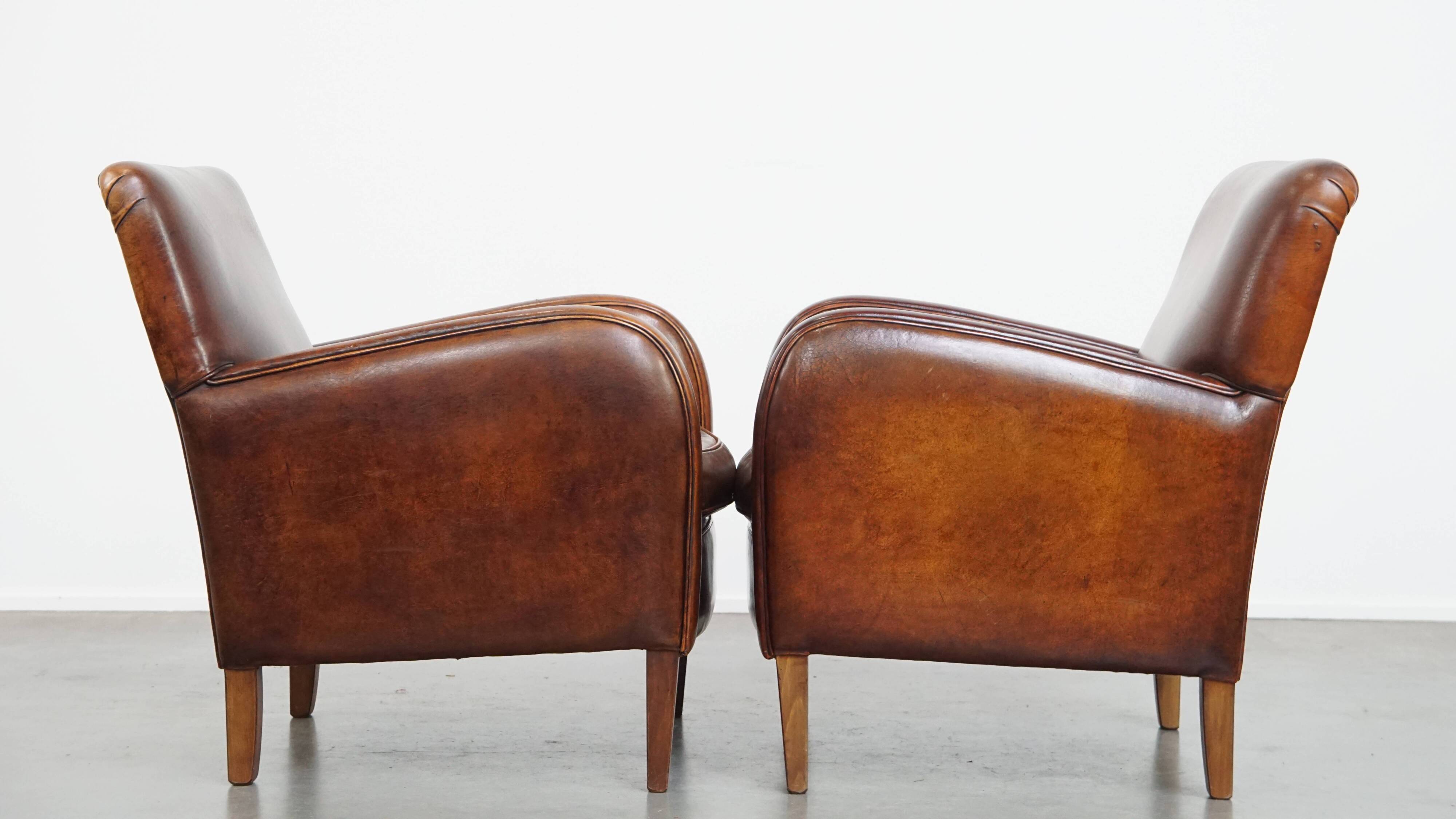 Set of 2 Sheepskin Leather Armchairs