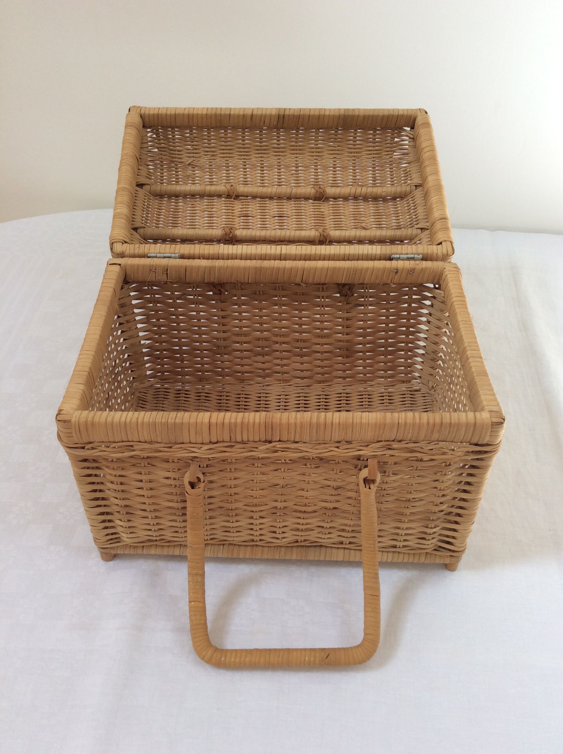 Old rattan suitcase
