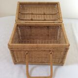 Old rattan suitcase