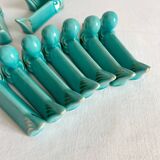 10 vintage duck blue ceramic knife holders from the 50s