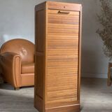 Vintage oak curtain filing cabinet
