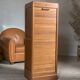 Vintage oak curtain filing cabinet