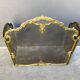 19th century fireplace fire guard by Bouhon Frères in bronze, French spark guard 1880