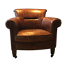 With wheels leather club armchair