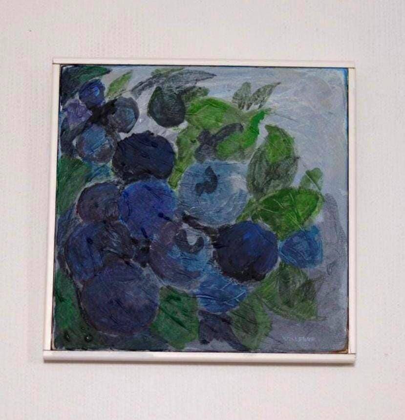 Swedish Oil on Canvas – “Blue Berries” by Martin Kallerup