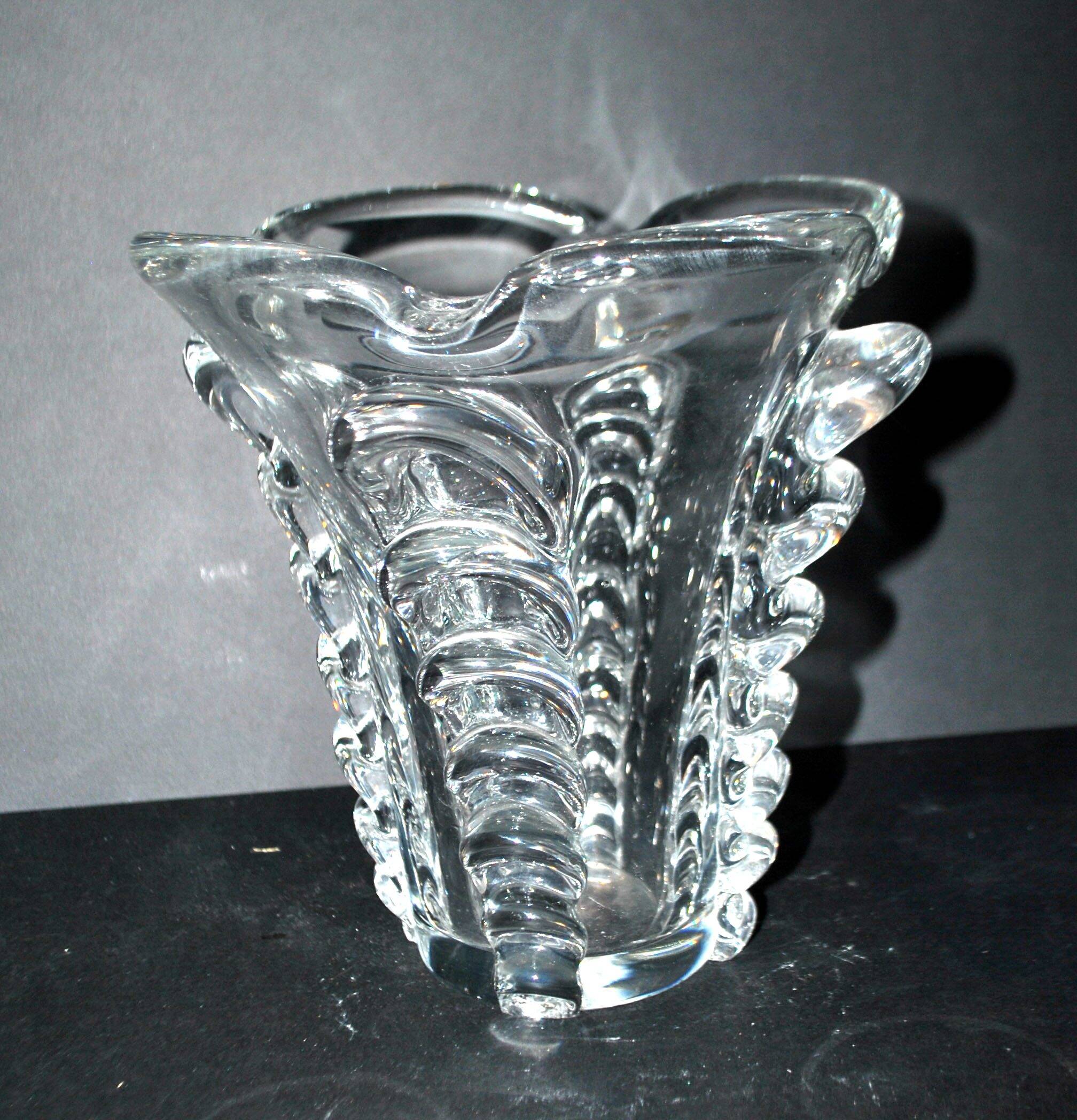 Vintage Vallerysthal crystal vase