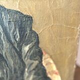 Oil portrait on canvas of an elegant vintage woman 50s