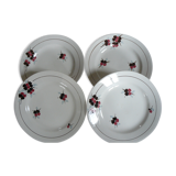 Suite of 4 dinner plates Sarreguemines