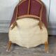 Pair of Louis XV style bergère armchairs in carved wood, pink velvet, circa 1900