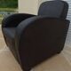 Black grey leather club chair - Very good condition
