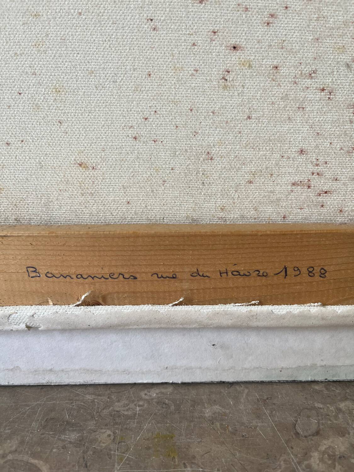 Banana trees on Rue du Havre, signed, 1988