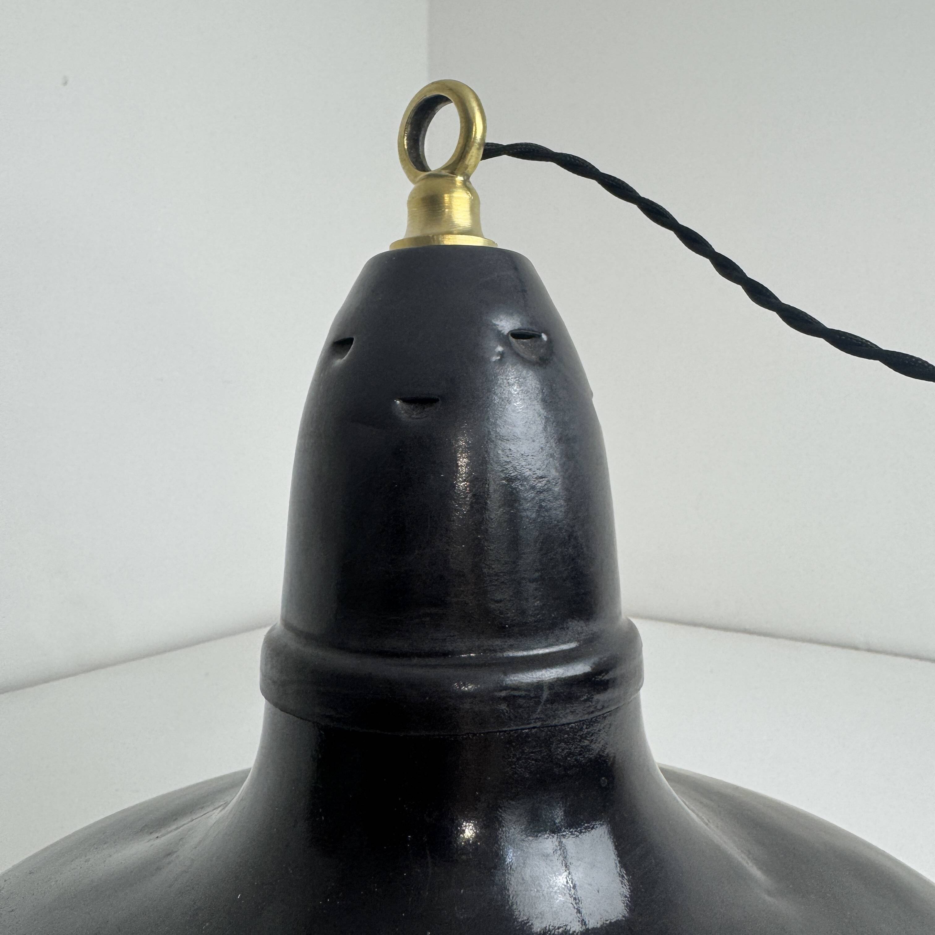 Ancienne suspension d’atelier industriel emaillee 40 cm