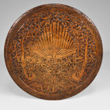 Asian coffee table carved with dragons and peacocks, Indonesia, early 20th century