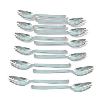 12 small forks. Boulenger goldsmithing.