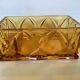 Old yellow thick glass desk organizer