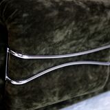 Pair of armchairs "Space Age", brown velvet and steel, France, circa 1970.