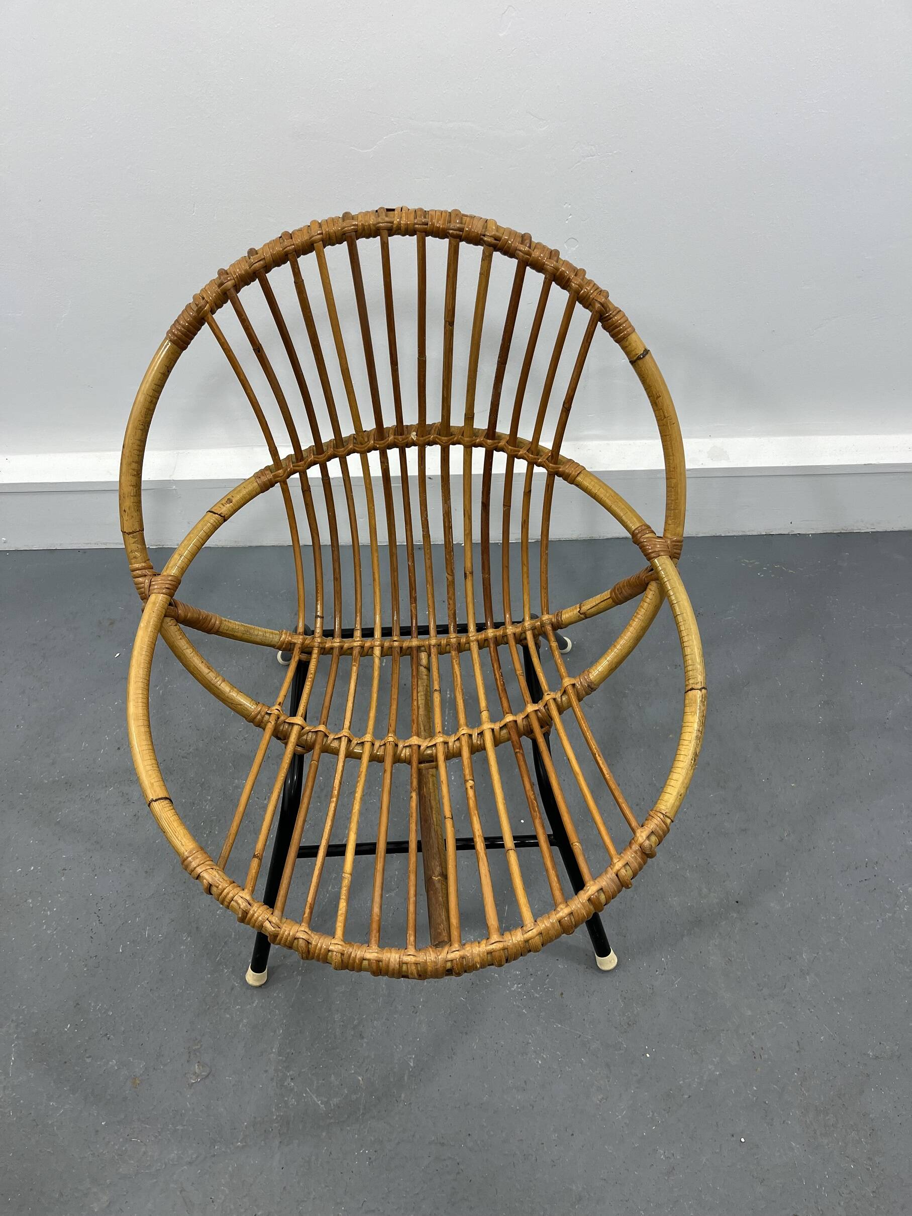Dutch Rattan and Metal Chair from Rohé Noordwolde, 1950s