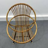 Chaise en Rotin et Métal de Rohé Noordwolde, Pays-Bas, 1950s