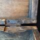 Old wooden chest with carved rosettes regionalism folk art