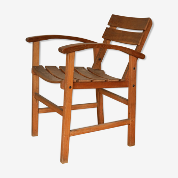 Solid oak armchair from the 40/50s