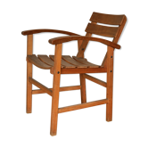 Solid oak armchair from the 40/50s
