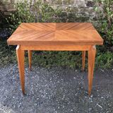 Vintage extendable wallet table in teak and beech.