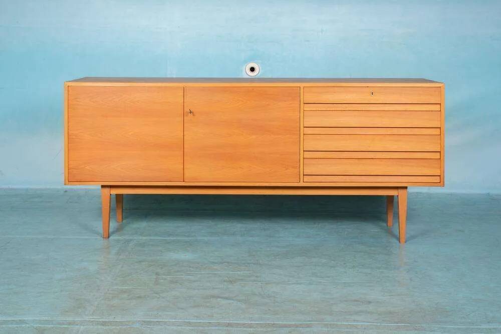 Vintage blond sideboard 60s minimalist credenza