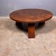 Table basse ronde brutaliste en chêne massif