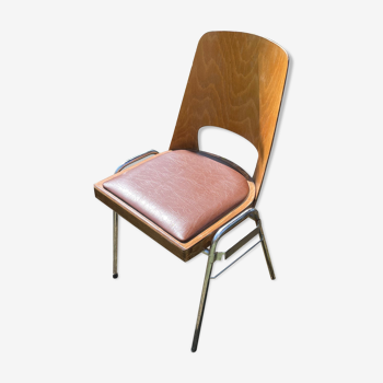 Chaise empilable Manhattan Baumann avec galette simili cuir